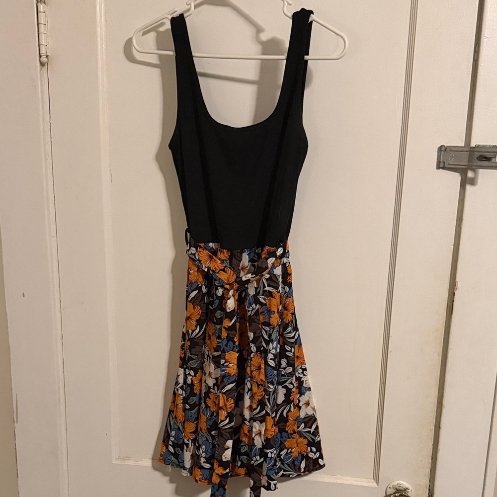 SHEIN Black and Floral Mini Dress